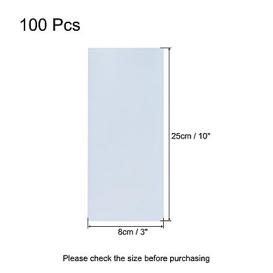 100 Pcs 10x3 Inch Shrink Wrap Bags, Blue Clear Heat Shrink Wrap for Gift Basket
