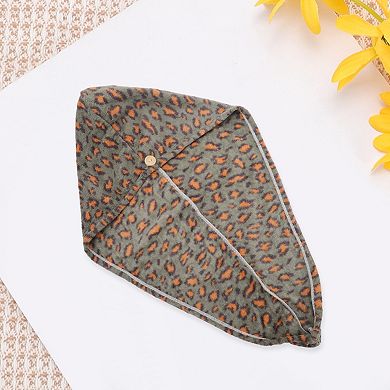 Water-absorbent Leopard Print Hair Towel 1 Pc