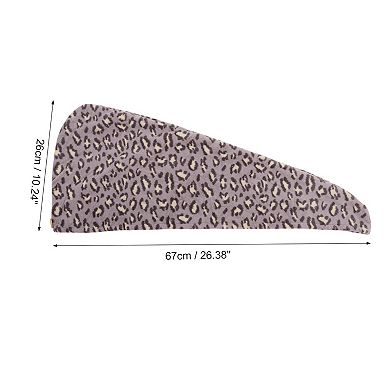 Water-absorbent Leopard Print Hair Towel 1 Pc