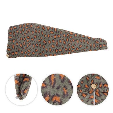 Water-absorbent Leopard Print Hair Towel 1 Pc