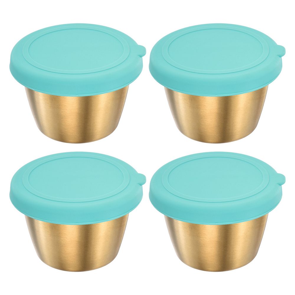 4pcs Stainless Steel Salad Dressing Container, 2.4oz Small Condiment ...