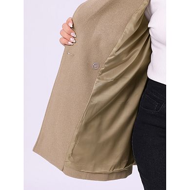 Women's Casual Coat for Women Plus Size Notch Double-Breasted Lapel Jacket Outwear Winter Coats