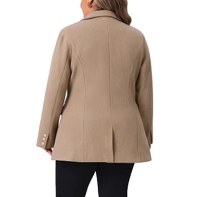 Women's Casual Coat for Women Plus Size Notch Double-Breasted Lapel Jacket Outwear Winter Coats