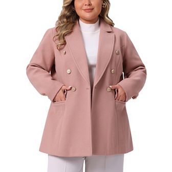 Women's Casual Coat for Women Plus Size Notch Double-Breasted Lapel Jacket Outwear Winter Coats