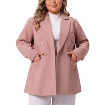 Women's Casual Coat for Women Plus Size Notch Double-Breasted Lapel Jacket Outwear Winter Coats