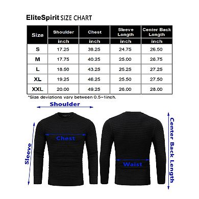 Crew Neck Sweater for Mens Knitted Pullover Sweaters with Solid Stripe