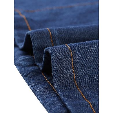 Women's Plus Size Denim Skirt Casual A Line Pockets Midi Skirts