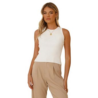 Womens Summer Sweater Vest Tank Tops Sleeveless Spring Casual Ribbed Knit Outfits