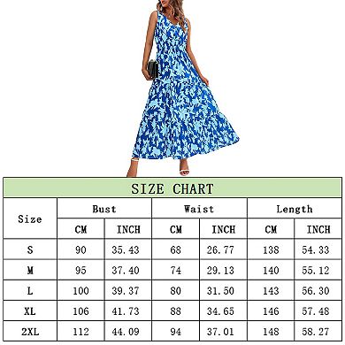 Women Summer Dresses Casual Sleeveless Maxi Dresses Cute Floral Long Dress Wedding Guest Dress