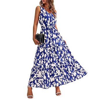 Women Summer Dresses Casual Sleeveless Maxi Dresses Cute Floral Long Dress Wedding Guest Dress