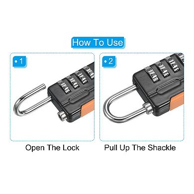 4 Digit Combination Lock with Security Cable, 1 Set Outdoor Padlock 1.6Ft Steel Lock Chain