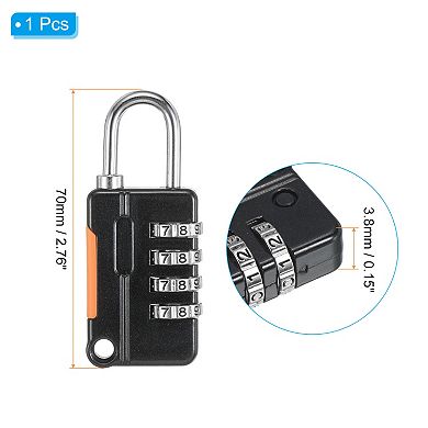 4 Digit Combination Lock with Security Cable, 1 Set Outdoor Padlock 1.6Ft Steel Lock Chain