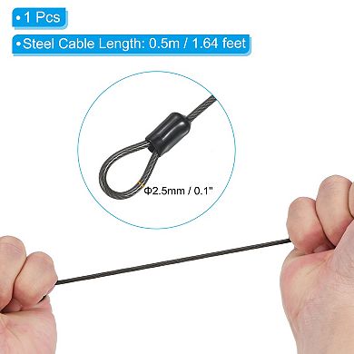 4 Digit Combination Lock with Security Cable, 1 Set Outdoor Padlock 1.6Ft Steel Lock Chain
