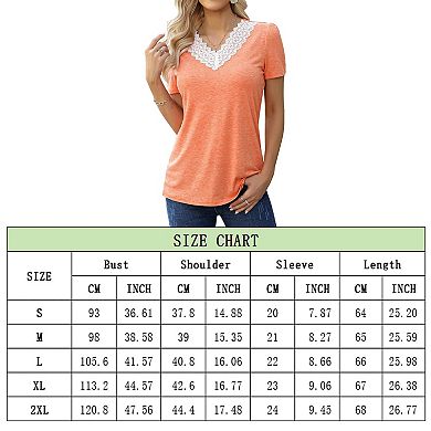 Womens Casual Short Sleeve Tops V Neck Shirts Blouses for Summer