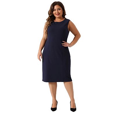 Women's Plus Size Two Piece Outfits Blazer Jacket and Sleeveless Dress Suit Sets