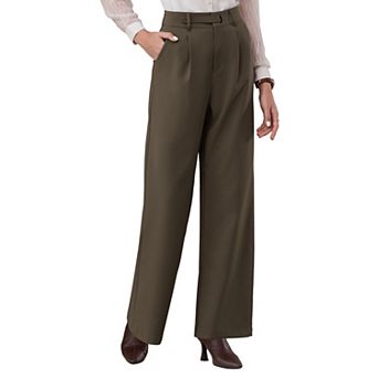 Women's Long Pant Wide Leg Work Casual High Waisted Trousers