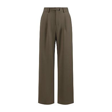 Women's Long Pant Wide Leg Work Casual High Waisted Trousers