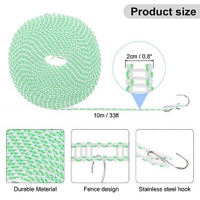 Windproof Clothesline, 10M 33ft Non-Slip Clothes Drying Rope Portable Travel Clothesline