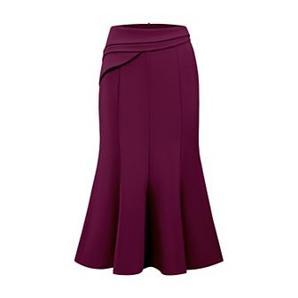 Women's Midi Mermaid Skirt Work High Elastic Waisted Fishtails Skirts