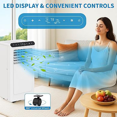 10,000 BTU Portable Air Conditioner with 3-In-1 Cooling, Dehumidifier & Fan