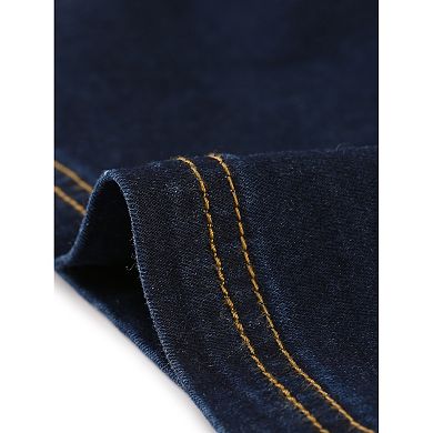 Plus Size Denim Overall Shortalls for Women Adjustable Jumpsuit Bib Jean Shorts Denim Overalls