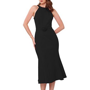 Women's Sleeveless Halter Dress Formal Cocktail Evening Fishtail Bodycon Dresses
