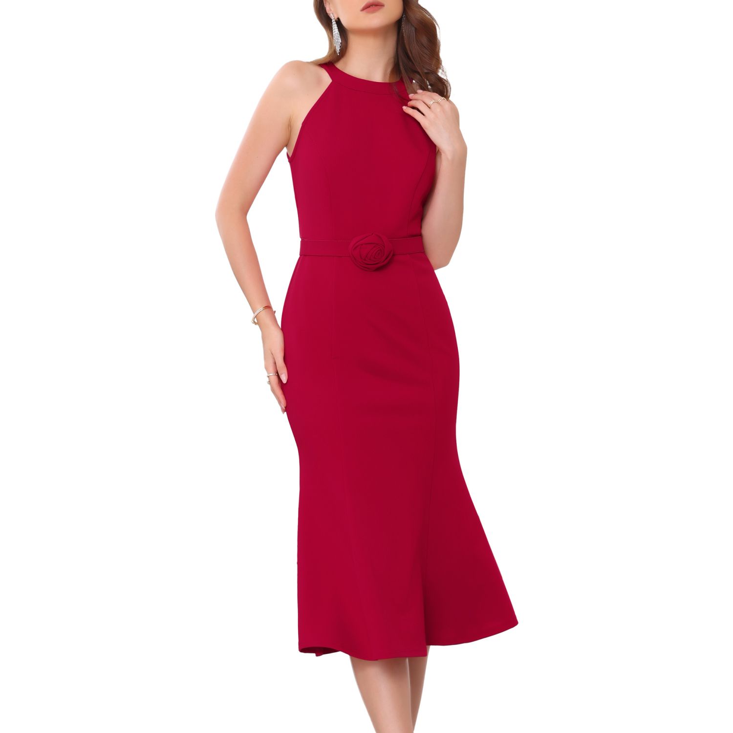 Женские платья Sleeveless Halter Dress Formal Cocktail Evening Fishtail Bodycon Dresses