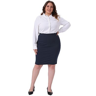Women's Plus Size Bodycon Skirt Mini High Waist Above Knee Basic Pencil Skirt