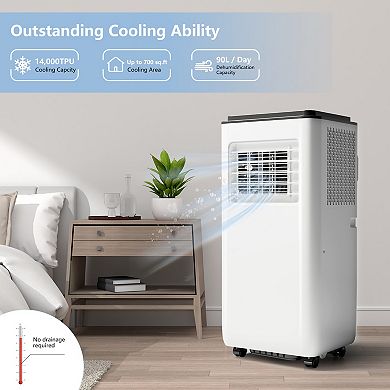 8000 BTU Portable Air Conditioner, 3-In-1 AC Unit with Cooling, Dehumidifier & Fan