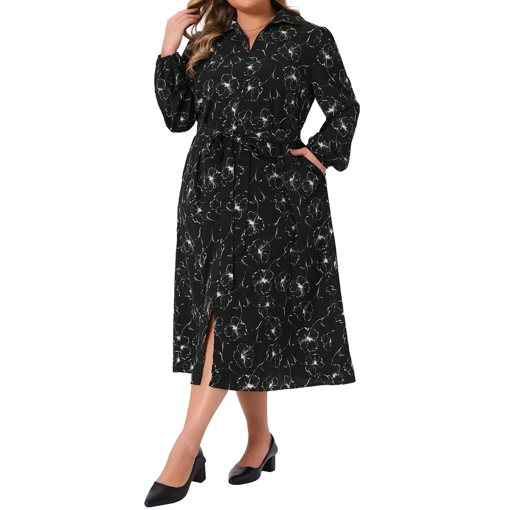 Casual Short Sleeve Patchwork Women Plus Size Polo Dress