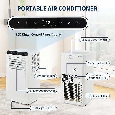 8000 BTU Portable Air Conditioners for Room Up to 350 Sq.Ft