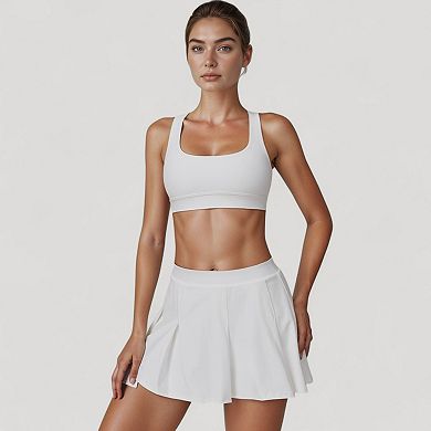 Women's Square Neckline Sports Bra with Supportive Underband for Low to Medium Impact Activities