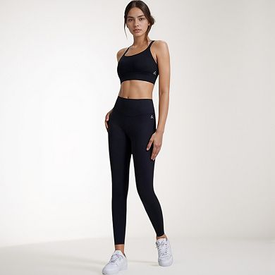 Women's Sports Bra with Scoop Neckline and Double Strap Detail