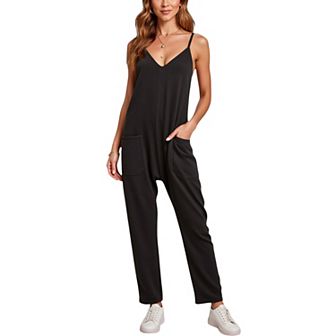Women's Loose Fit Overalls with Adjustable Straps and Side Pockets
