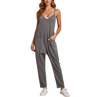 Women's Loose Fit Overalls with Adjustable Straps and Side Pockets