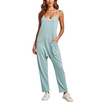 Women's Loose Fit Overalls with Adjustable Straps and Side Pockets