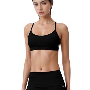 Women's Strappy Active Sports Bra with Scoop Neckline Thin Back Straps