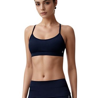 Women's Strappy Active Sports Bra with Scoop Neckline Thin Back Straps