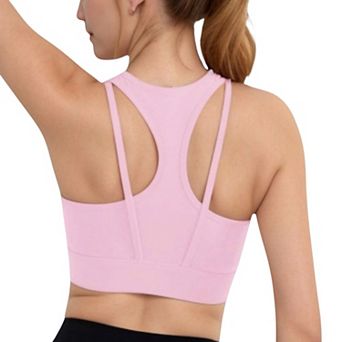 Women's Sports Bra with Double Strap Detail and Wide Hem Band for Medium Support