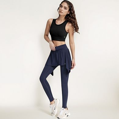 Women's Crisscross Back Sports Bra with Cutout Detail and Adjustable Hook Closure