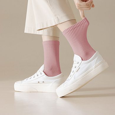 Women's Four seasons Dopamine Style Socks Solid Color for Stability and Comfort 2 Pairs
