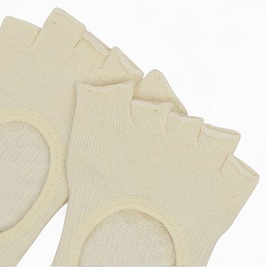 Women's Open-Toe Grip Socks for Yoga and Pilates with Non-Slip Soles and Arch Support