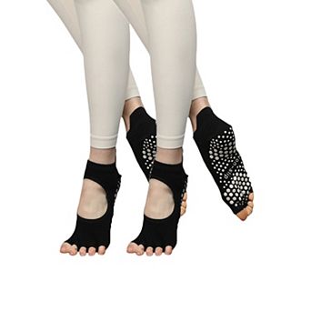 Women's Open-Toe Grip Socks for Yoga and Pilates with Non-Slip Soles and Arch Support