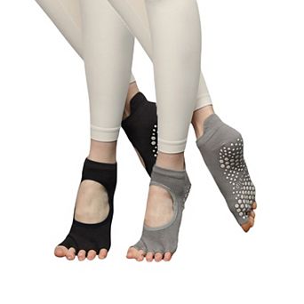 Women's Open-Toe Grip Socks for Yoga and Pilates with Non-Slip Soles and Arch Support