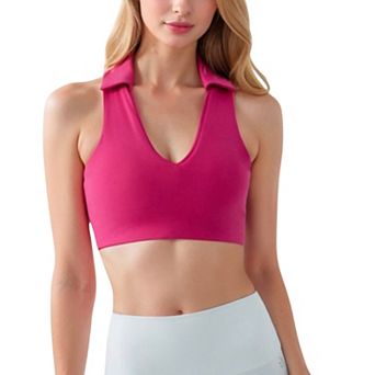 Women's Collared V-Neck Athletic Crop Top
