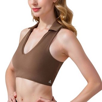Women's Collared V-Neck Athletic Crop Top