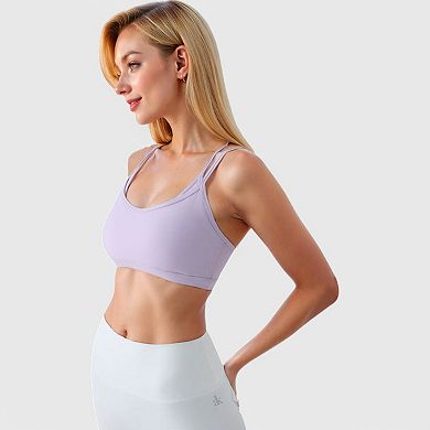 Women's Double Strap Scoop Neck Sports Bra