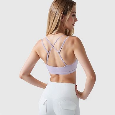 Women's Double Strap Scoop Neck Sports Bra