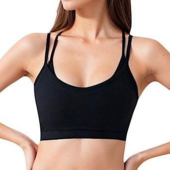 Women's Double Strap Scoop Neck Sports Bra