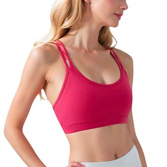 Women's Double Strap Scoop Neck Sports Bra